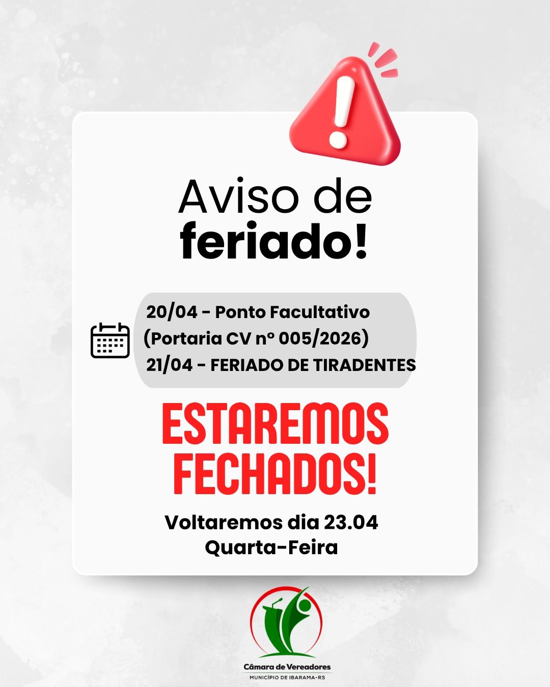 Aviso à comunidade 20042